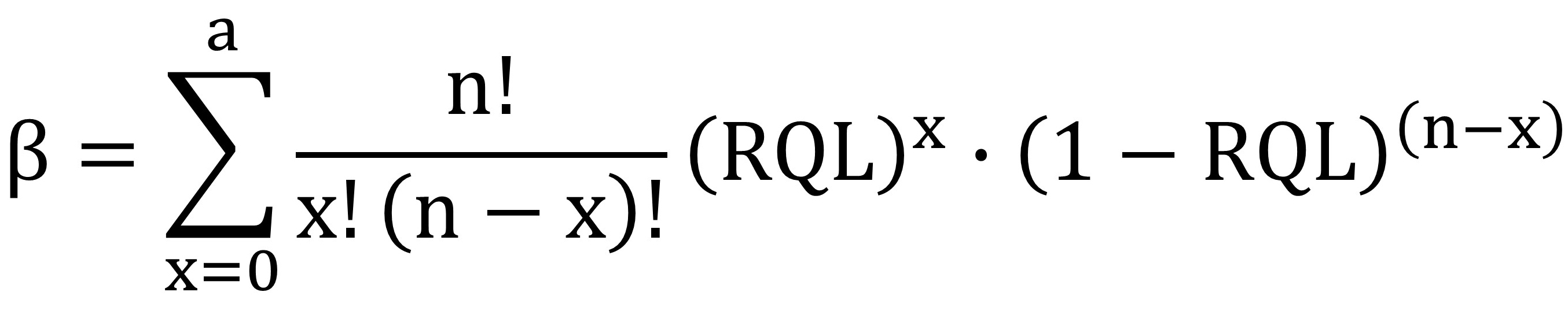 RQL BINOMIAL CDF EQUATION